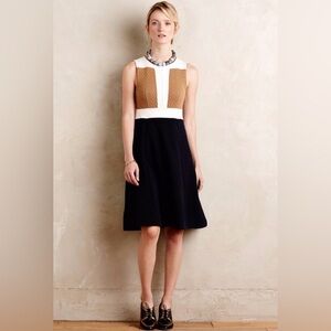 Maeve Color Block Cable Knit Knee Length Sleeveless Dress Sz 8 Equestrian
